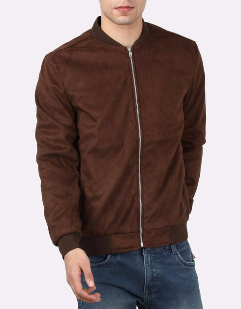 Gordania Faux Suede Leather Brown Jacket