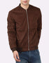 Gordania Faux Suede Leather Brown Jacket