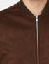 Gordania Faux Suede Leather Brown Jacket