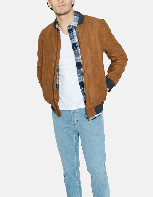 Gordania Faux Suede Leather Tan Jacket - GD111T