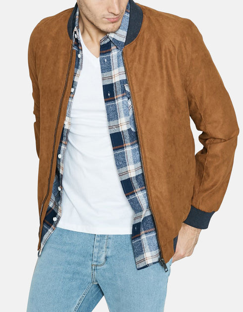 Gordania Faux Suede Leather Tan Jacket - GD111T